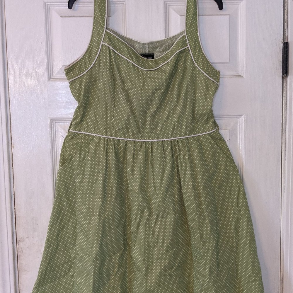 Vintage green polka dot sundress XL
